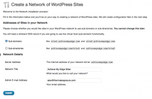 WordPress Create a Network