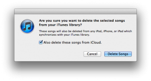iTunes Delete Songs Dialog