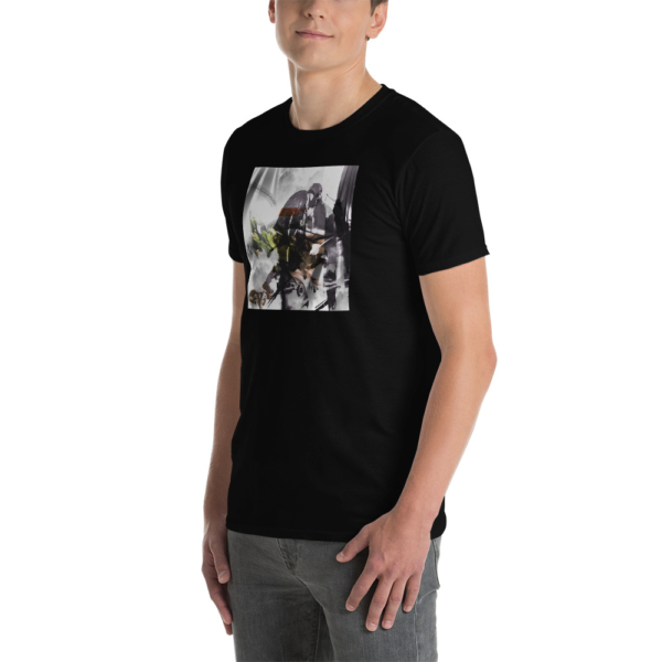 Julian Dominguez "ESK8 Abstract" Softstyle Unisex T-Shirt (Dark) - Image 2